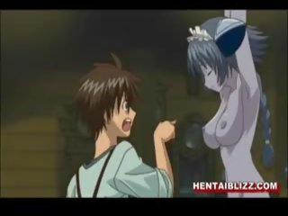Bondage Japanese Hentai goddess Gets Squeezed Tits